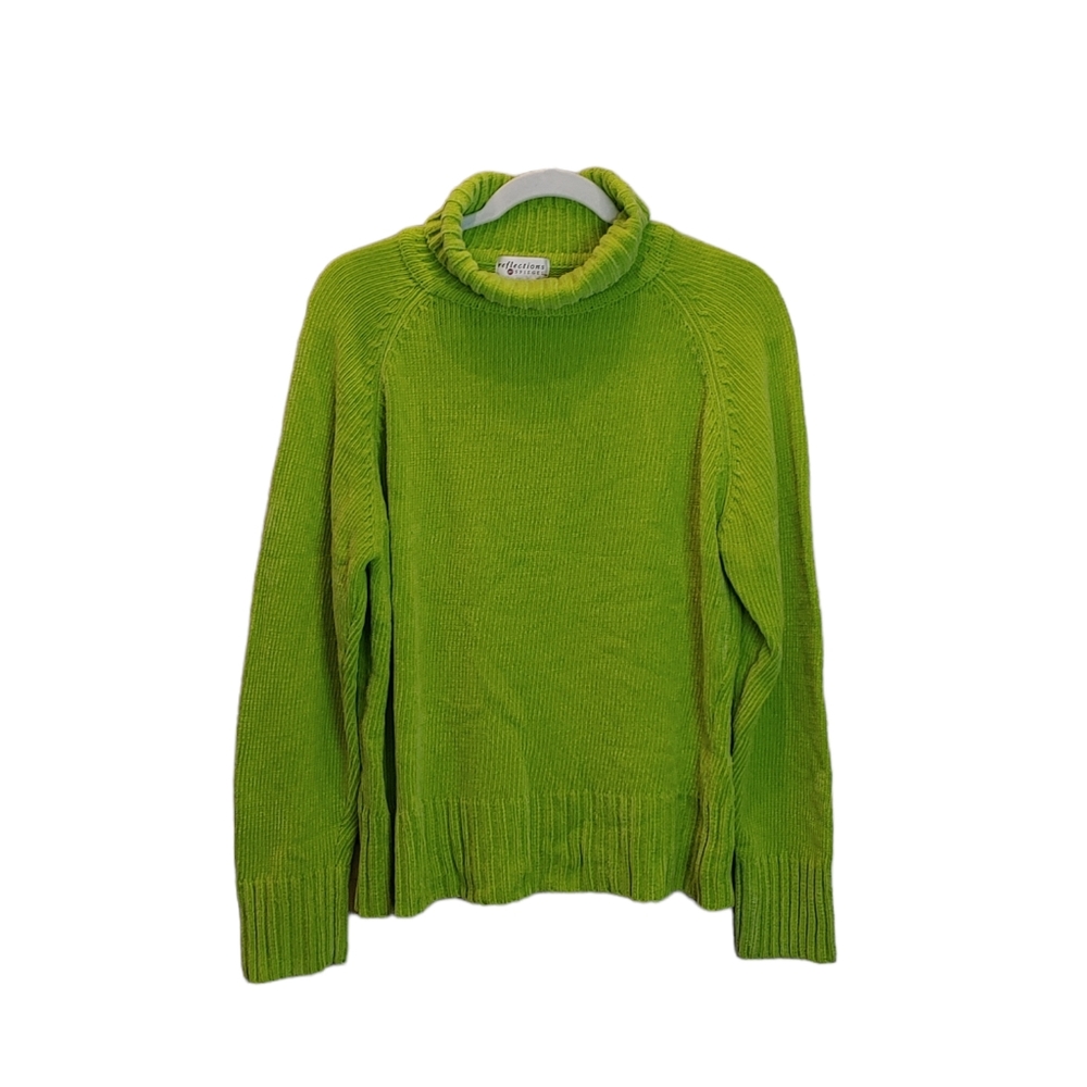 Reflections by Spiegel women turtleneck green longsleeve sweater cardigan XL